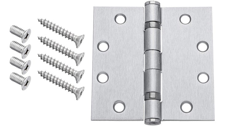 Dynasty Hardware Door Hinges, Heavy Duty 4.5x4.5 Full Mortise Ball Bearing Design for a Smooth Quiet Swing, Ideal for Commercial or Heavy Doors, Brushed Chrome Finish, 3-Pack - Image 3